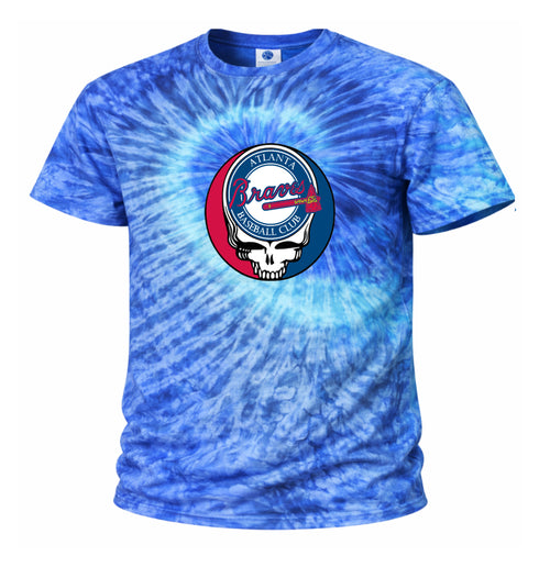 Atlanta Braves Stealie Tie-Dye Grateful Dead T-Shirt