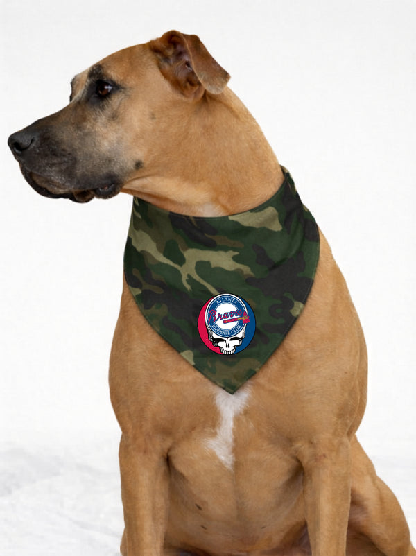 Atlanta Braves Stealie Grateful Dead Dog Bandana - Fits Most Dogs
