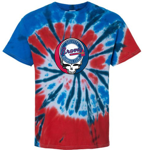 Atlanta Braves Stealie Tie-Dye Grateful Dead T-Shirt