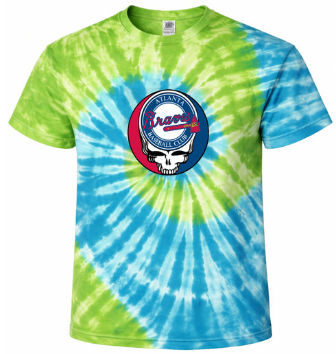 Atlanta Braves Stealie Tie-Dye Grateful Dead T-Shirt