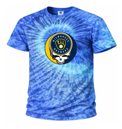 Milwaukee Brewers Stealie Tie-Dye Grateful Dead T-Shirt