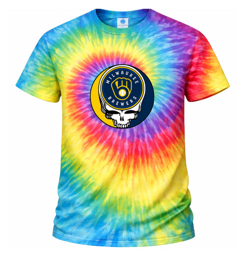 Milwaukee Brewers Stealie Tie-Dye Grateful Dead T-Shirt