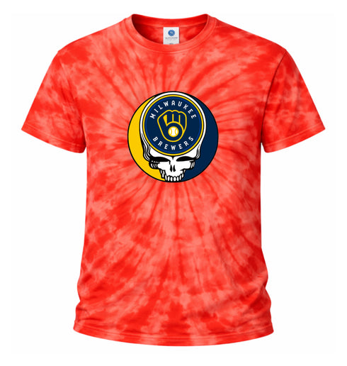 Milwaukee Brewers Stealie Tie-Dye Grateful Dead T-Shirt