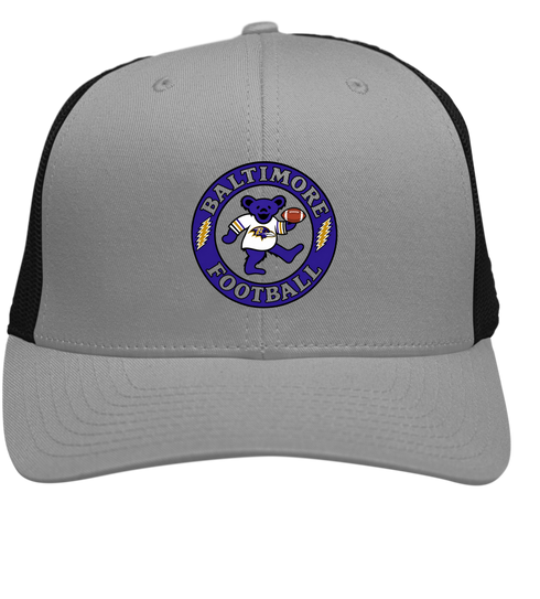 Baltimore Football Dancing Bear Stealie Grateful Dead Trucker Cap - Heather | Black