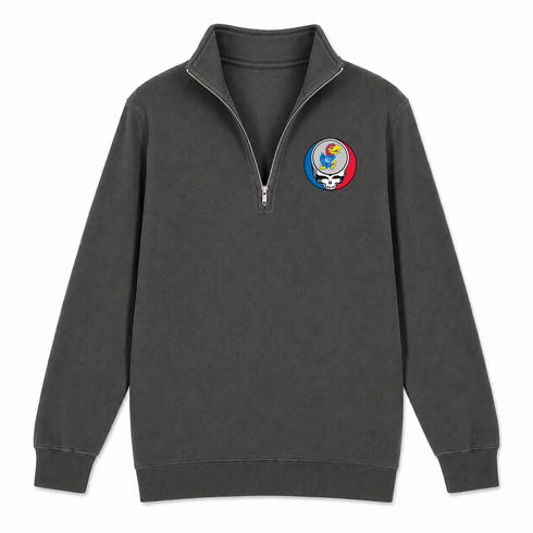 University of Kansas - Premium Grateful Dead Quarter-Zip Pullover - Charcoal - 5