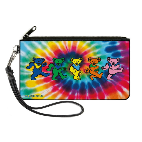 Grateful Dead - Canvas Zipper Wallet - LARGE - Grateful Dead Dancing Bears Swirl Multi Color - StealieShop