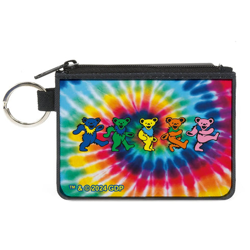 Grateful Dead - Canvas Zipper Wallet - MINI X-SMALL - Grateful Dead Dancing Bears Swirl Multi Color - StealieShop