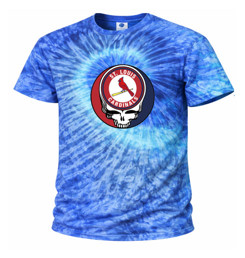 St. Louis Cardinals Stealie Tie-Dye Grateful Dead T-Shirt