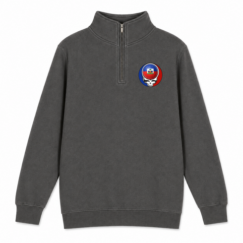 Haiti FIFA World Cup - Premium Grateful Dead Quarter-Zip Pullover - Charcoal - 5