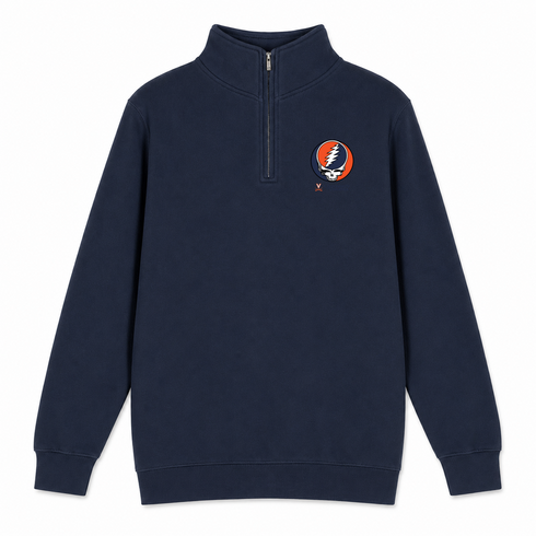 University of Virginia - Premium Grateful Dead Quarter-Zip Pullover - Navy - 3