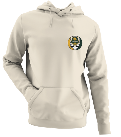 Green Bay Football - Premium Grateful Dead Left Chest Hoodie - Sand - 3