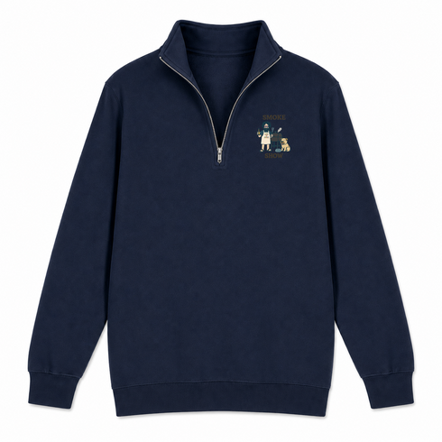 Smoke Show - Life is dead.® - Premium Grateful Dead Quarter-Zip Pullover - Navy - 4