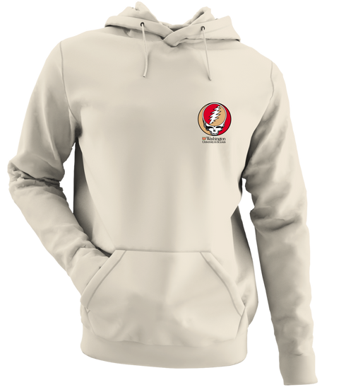 Washington University - Premium Grateful Dead Left Chest Hoodie - Sand - 3