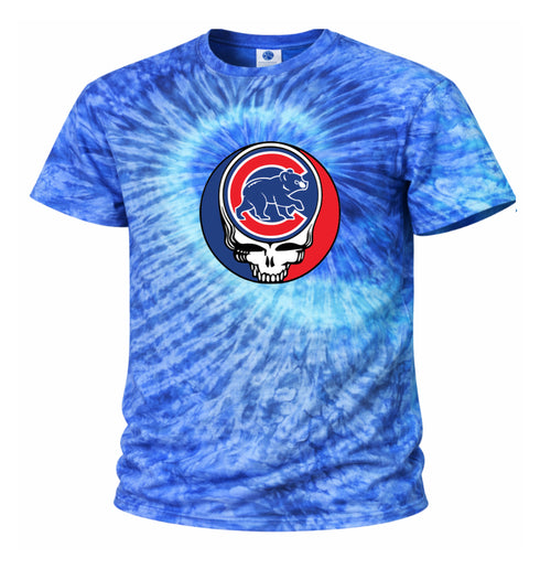 Chicago Cubs Stealie Tie-Dye Grateful Dead T-Shirt