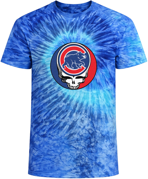 Chicago Cubs Logo Stealie Tie-Dye Grateful Dead T-Shirt