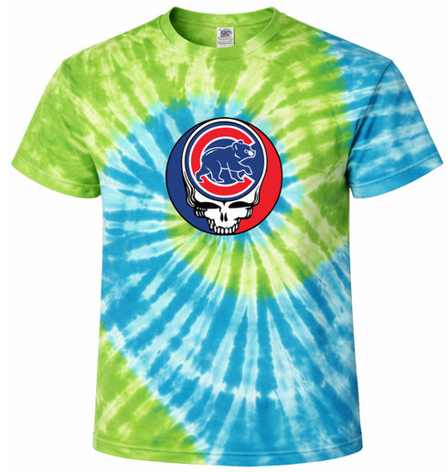 Chicago Cubs Stealie Tie-Dye Grateful Dead T-Shirt