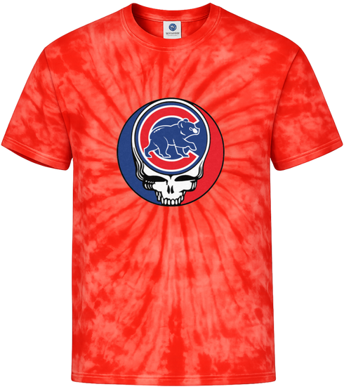 Chicago Cubs Logo Stealie Tie-Dye Grateful Dead T-Shirt