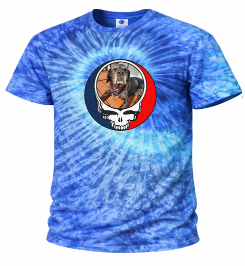 Custom Dog Stealie Tie-Dye Grateful Dead T-Shirt