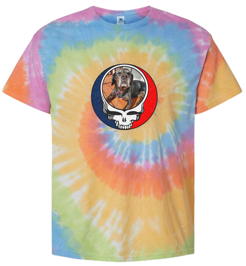 Custom Dog Stealie Tie-Dye Grateful Dead T-Shirt
