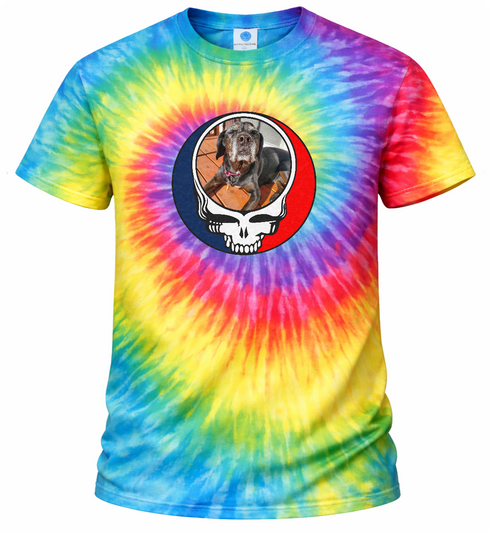 Custom Dog Stealie Tie-Dye Grateful Dead T-Shirt