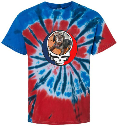 Custom Dog Stealie Tie-Dye Grateful Dead T-Shirt