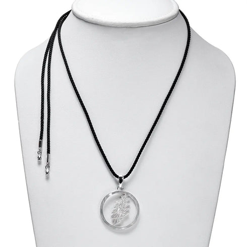 Grateful Dead - 13 Point Lightning Bolt Sterling Silver Mother Of Pearl Cord Necklace - StealieShop