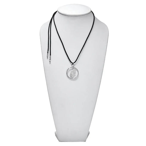 Grateful Dead - 13 Point Lightning Bolt Sterling Silver Mother Of Pearl Cord Necklace - StealieShop