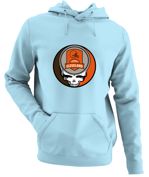 Cleveland Football - Premium Grateful Dead Hoodie - Light Blue - 1