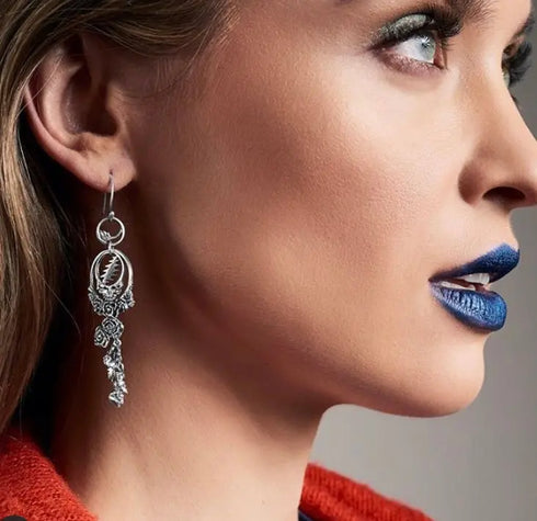 Grateful Dead - Steal Your Face Sterling Silver Drop Earring - StealieShop