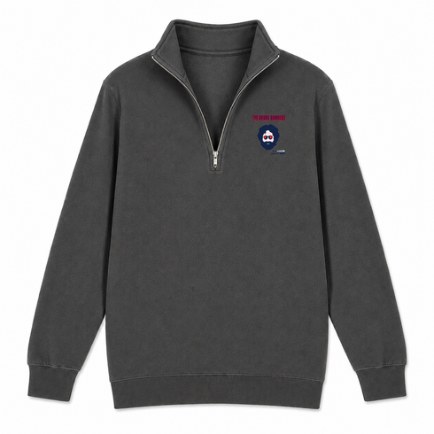 Bronx Bombers Jerry - Life is dead.® Yankees - Premium Grateful Dead Quarter-Zip Pullover - Charcoal - 6