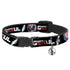 Grateful Dead - Breakaway Cat Collar with Bell - GRATEFUL DEAD Text with Steal Your Face Stars and Stripes Logo Black/White/Red/Blue - StealieShop