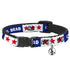 Grateful Dead - Breakaway Cat Collar with Bell - GOOD OL' GRATEFUL DEAD Text and Stars Blue/White/Red - StealieShop