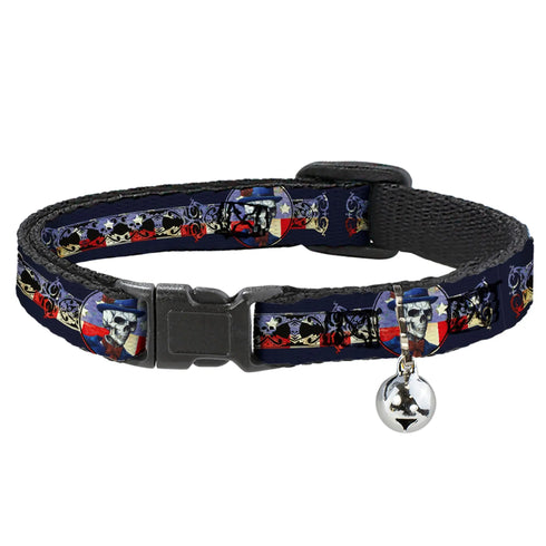 Grateful Dead - Breakaway Cat Collar with Bell - Grateful Dead Dave's Picks Skeleton Americana Bonus Art - StealieShop