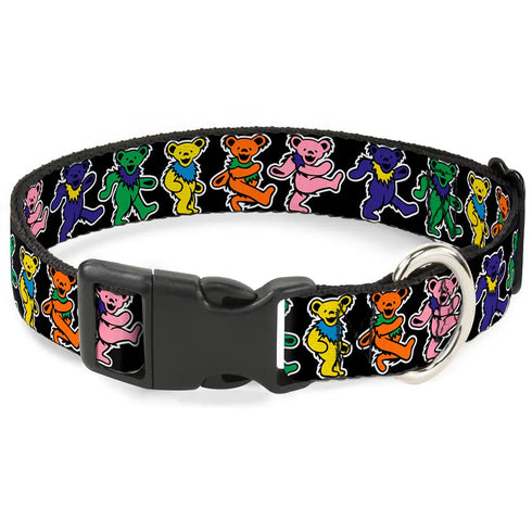 Grateful Dead - Plastic Clip Collar - Dancing Bears Black/Multi Color - StealieShop