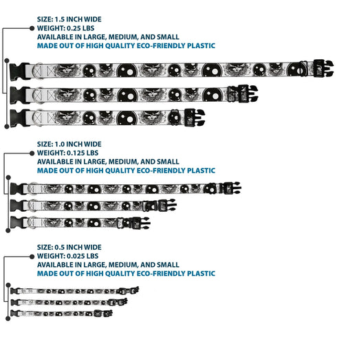 Grateful Dead - Plastic Clip Collar - Space Your Face White/Black - StealieShop
