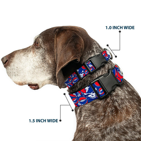 Grateful Dead - Plastic Clip Collar - Steal Your Face Stacked Red/White/Blue - StealieShop