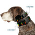 Grateful Dead - Plastic Clip Collar - Steal Your Face w/Lightning Bolt Repeat Black/Rasta - StealieShop