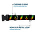 Grateful Dead - Plastic Clip Collar - Steal Your Face w/Lightning Bolt Repeat Black/Rasta - StealieShop