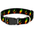 Grateful Dead - Plastic Clip Collar - Steal Your Face w/Lightning Bolt Repeat Black/Rasta - StealieShop