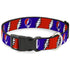 Grateful Dead - Plastic Clip Collar - Steal Your Face w/Lightning Bolt Repeat Red/White/Blue - StealieShop