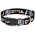Grateful Dead - Plastic Clip Collar - GRATEFUL DEAD Text with Steal Your Face Stars and Stripes Logo Black/White/Red/Blue - StealieShop