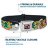 Grateful Dead - GRATEFUL DEAD Dancing Bear Icon Full Color Black/Orange Seatbelt Buckle Collar - Grateful Dead Dancing Bears Swirl Multi Color - StealieShop