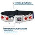Grateful Dead - GRATEFUL DEAD Text with Steal Your Face Logo Full Color Black Seatbelt Buckle Collar - GOOD OL' GRATEFUL DEAD Text and Stars Blue/White/Red - StealieShop