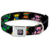 Grateful Dead - GRATEFUL DEAD Text with Steal Your Face Logo Full Color Black Seatbelt Buckle Collar - Grateful Dead Dancing Bears Close-Up Black/Multi Color - StealieShop