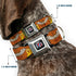 Grateful Dead - GRATEFUL DEAD Text with Steal Your Face Logo Full Color Black Seatbelt Buckle Collar - Grateful Dead SUNSHINE DAYDREAM Skeleton Orange - StealieShop
