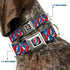 Grateful Dead - Grateful Dead Steal Your Face Logo Full Color Black/Red/White/Blue Seatbelt Buckle Collar - Grateful Dead Steal Your Face Logo Stacked Red/White/Blue - StealieShop