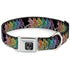 Grateful Dead - Steal Your Face Seatbelt Buckle Collar - Dancing Skeletons Black/Multi Color - StealieShop
