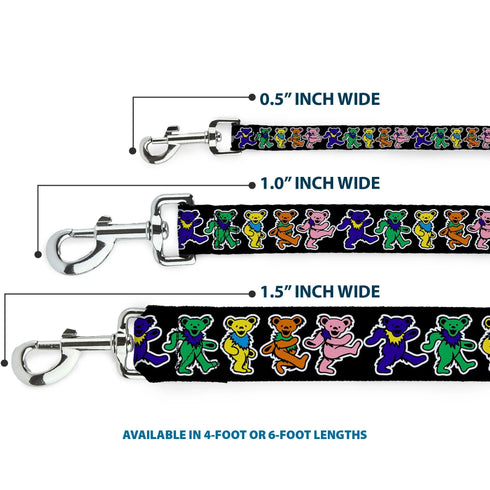 Grateful Dead - Dog Leash - Dancing Bears Black/Multi Color - StealieShop