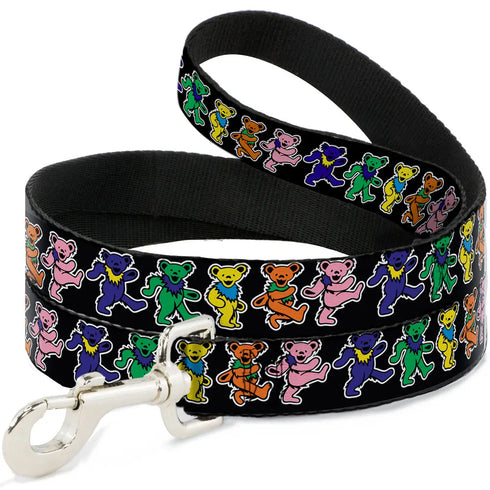 Grateful Dead - Dog Leash - Dancing Bears Black/Multi Color - StealieShop