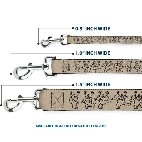 Grateful Dead - Dog Leash - Dancing Bears Hemp/Black - StealieShop